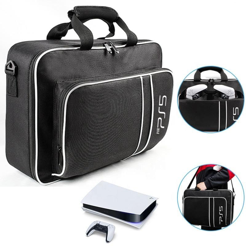 Verilux Carrying Case for PS5, Travel Bag Storage Carry Case Cover Protective Shoulder Handbag for Sony Playstation 5/PS5 Console Disc/Digital Edition, Controllers, Game Cards, HDMI and Accessories Verilux Carrying Case for PS5, Travel Bag Storage Carry Case Cover Protective Shoulder Handbag for Sony Playstation 5/PS5 Console Disc/Digital Edition, Controllers, Game Cards, HDMI and Accessories